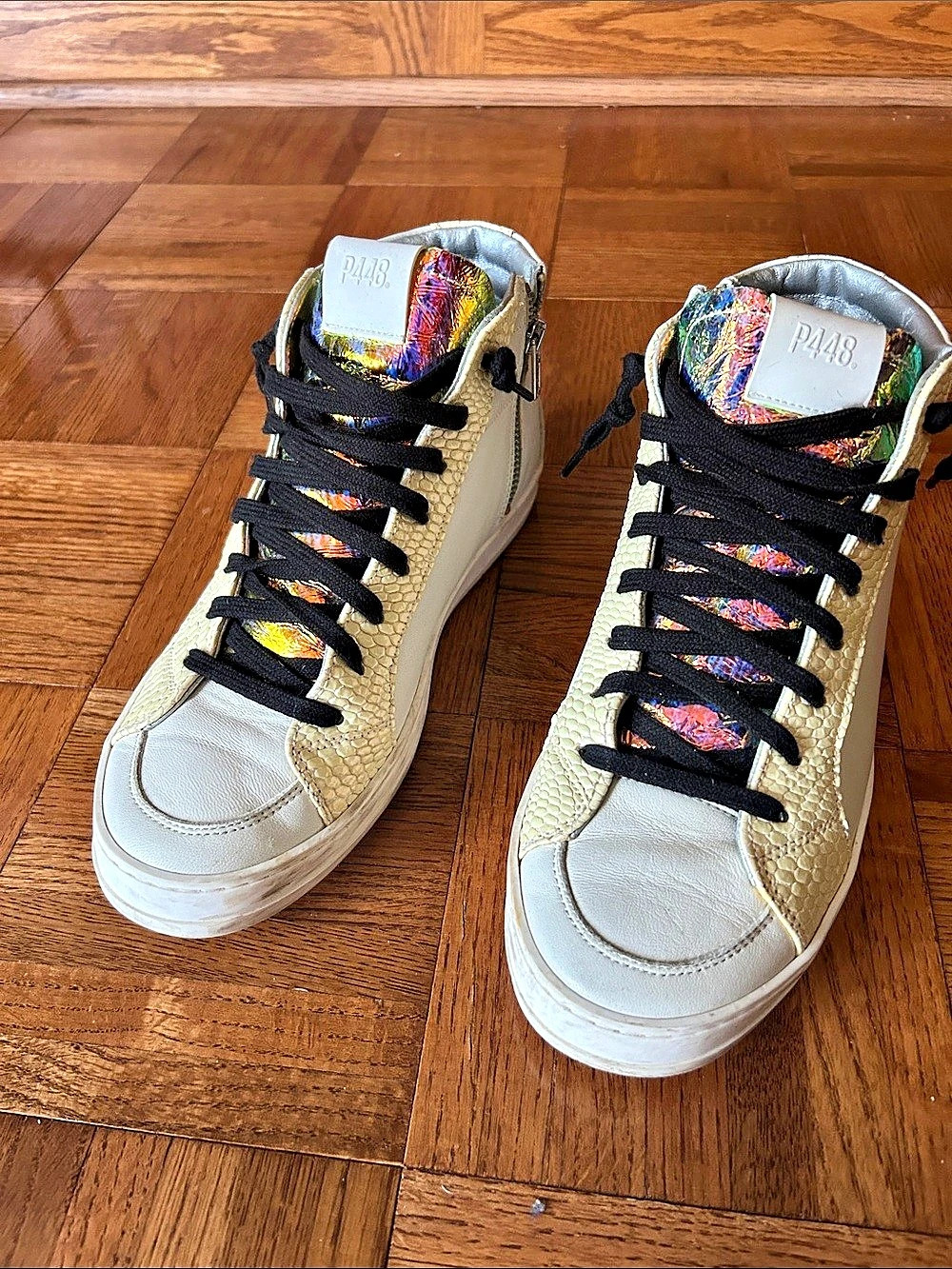 P448 Skate Nautilus High Top Sneaker White & Multicolor EU size 39